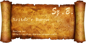 Szitár Barna névjegykártya