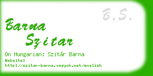 barna szitar business card